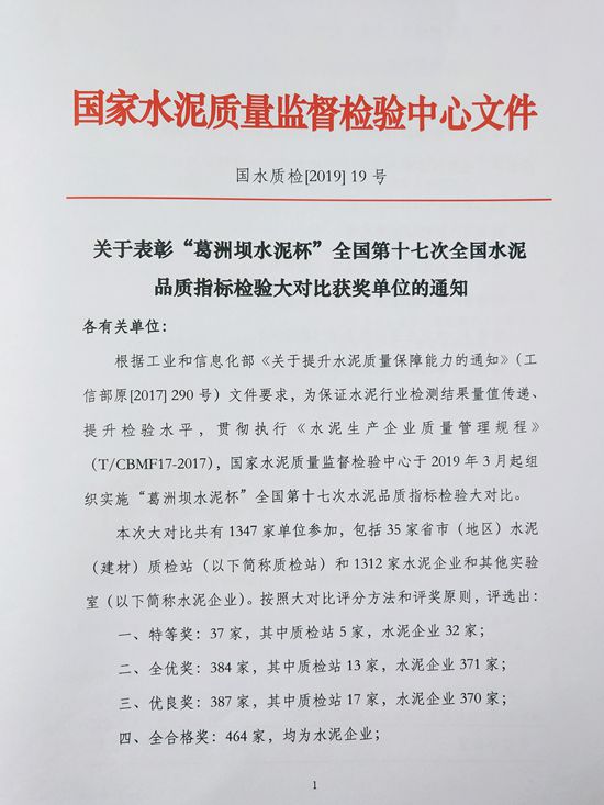 魯中水泥榮獲全國水泥品質(zhì)指標(biāo)檢驗(yàn)優(yōu)良獎37