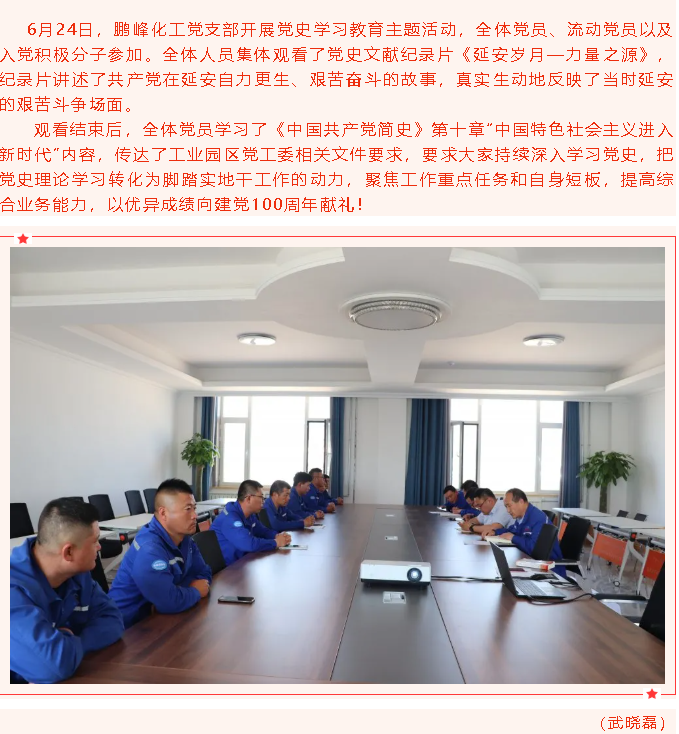鵬峰化工黨支部開(kāi)展黨史學(xué)習(xí)教育主題活動(dòng)99